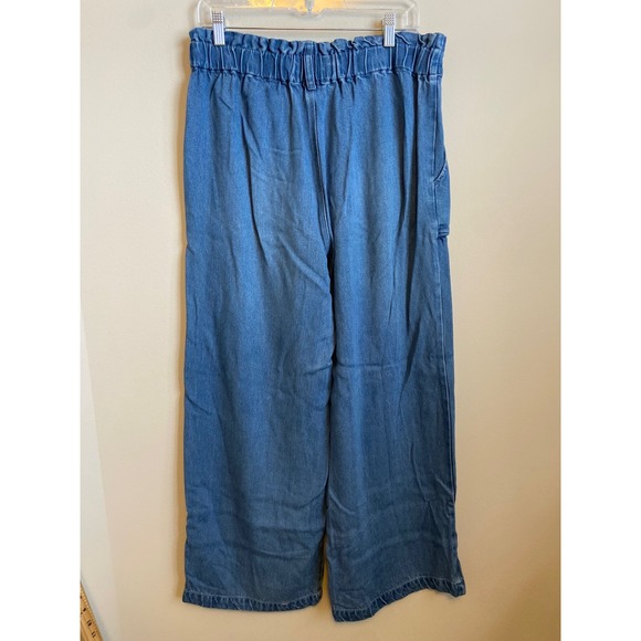 Wearables Women's Denim Wide Leg Pants Elastic Waist Size Medium - Picture 5 of 7